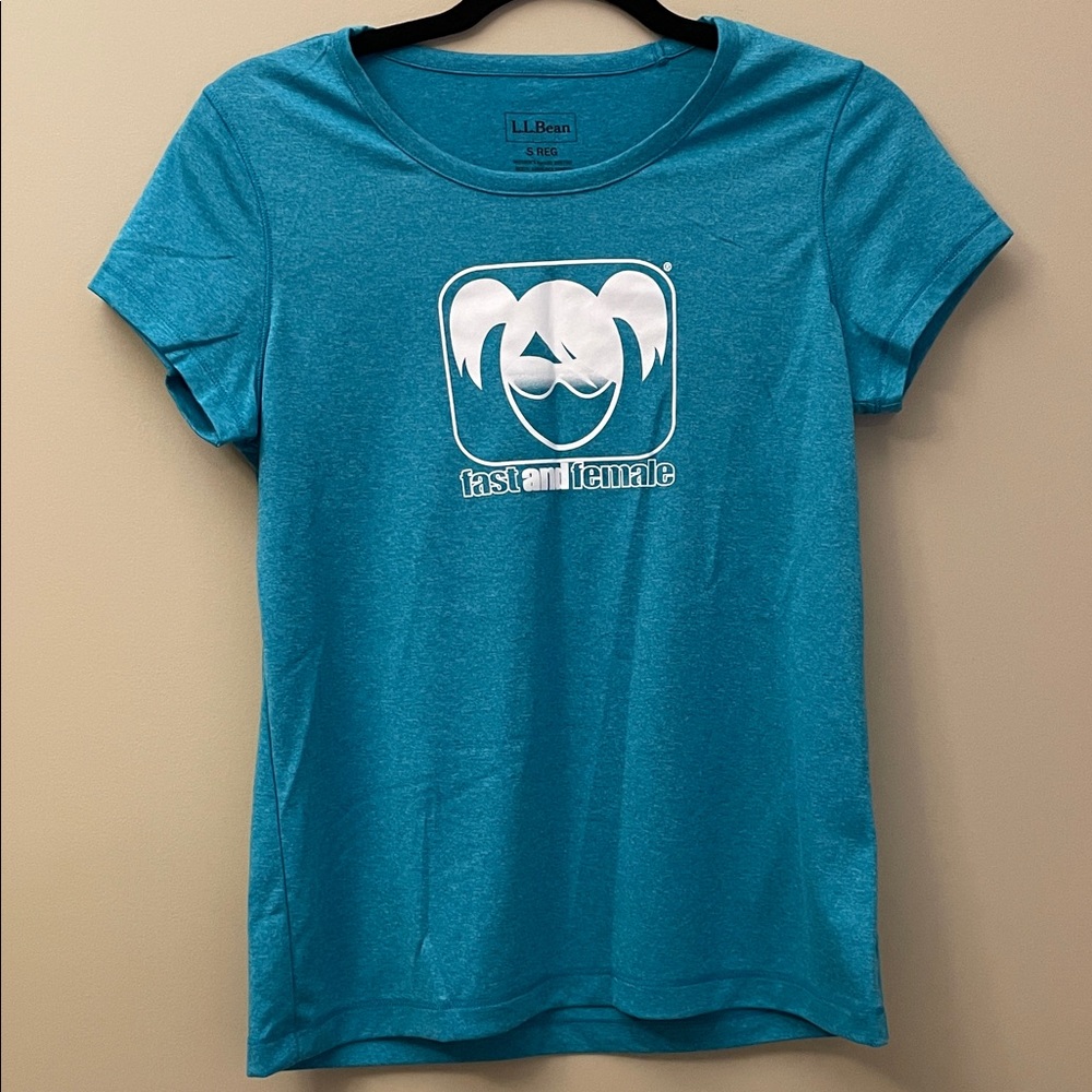 L.L. Bean Fast & Free Teal Graphic Tee